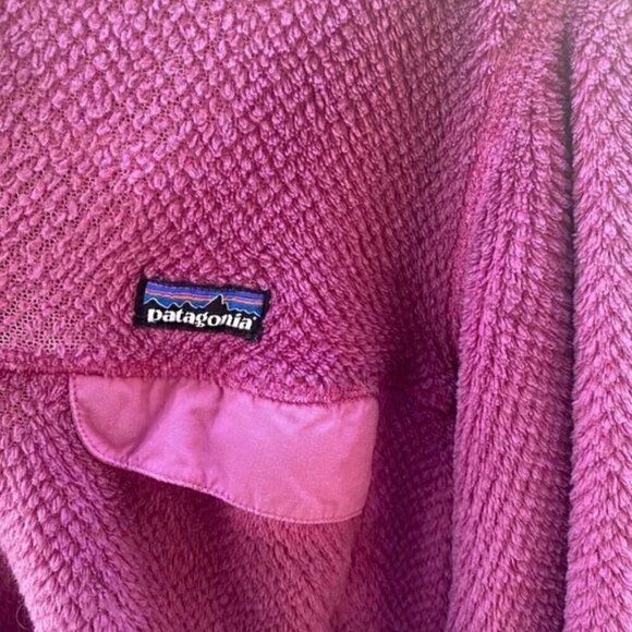 Patagonia Re-Tool Snap-T Fleece Pullover M Dark Star Pink X-Dye Warm Cozy Pocket - Picture 4 of 5